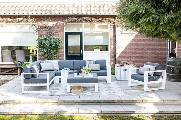 Cube lounge set 3-dlg mat wit - Afbeelding 2