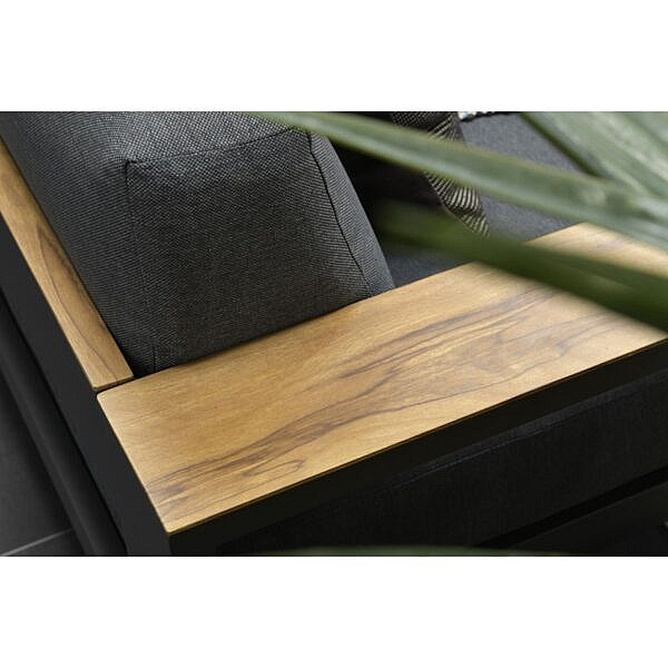 Cube lounge fauteuil carbon black / reflex black / teak look - Afbeelding 4