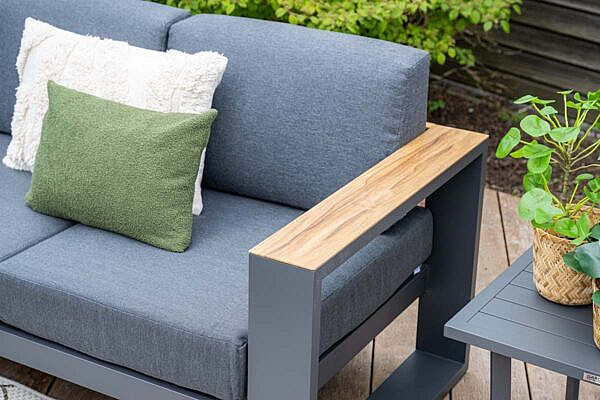 Cube lounge fauteuil carbon black / reflex black / teak look - Afbeelding 5