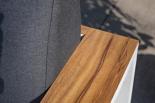 Cube lounge set 3-dlg mat wit / reflex black / teak look - Afbeelding 4
