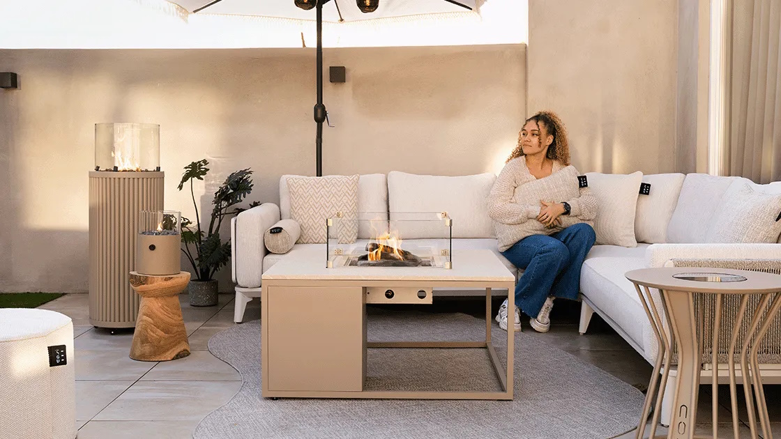 Cosiloft 120 vuurtafel sandy beige / stone look - Afbeelding 2