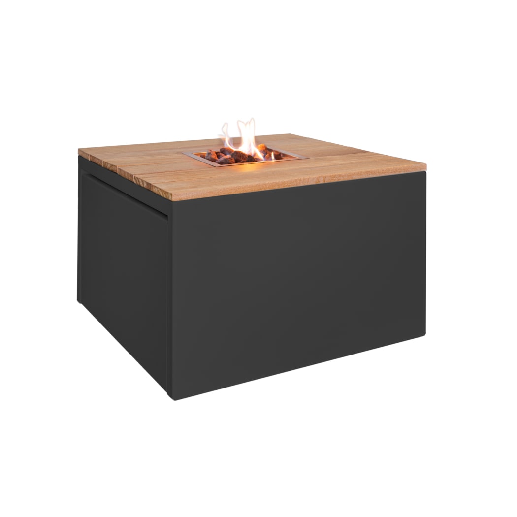 Easyfires vuurtafel Cube Vierkant zwart