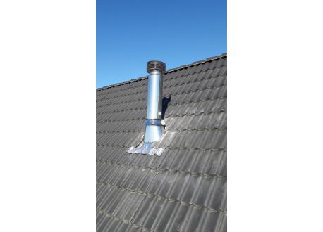 Dakdoorvoer (5-30°) met aluminium/loodslab en stormkraag Ø150mm - Afbeelding 2
