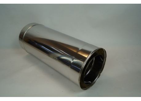 Dubbelwandig rookkanaal RVS, diameter Ø150-200, 500mm pijp - Afbeelding 2