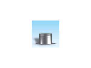 Dubbelwandig rookkanaal RVS, beginelement met condensafvoer en ondersteuningsplaat, diameter Ø150/200