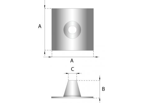 Rookkanaal RVS, 0°-5° dakdoorvoerdakplaat plat, diameter Ø150 - Afbeelding 2