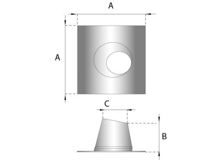 Rookkanaal RVS, 5°-20° dakdoorvoer/dakplaat hellend, diameter Ø150 - Afbeelding 3