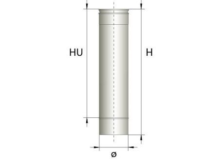 Enkelwandig rookkanaal RVS, diameter Ø150, 1000mm pijp - Afbeelding 2