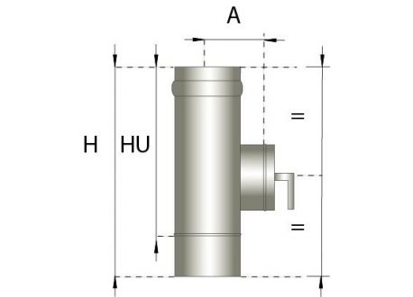 Enkelwandig rookkanaal RVS, Inspectiesectie 330mm, diameter Ø150 - Afbeelding 2