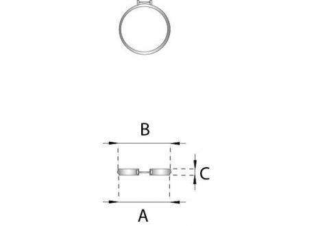 Rookkanaal RVS, Klemband, diameter Ø150 - Afbeelding 2
