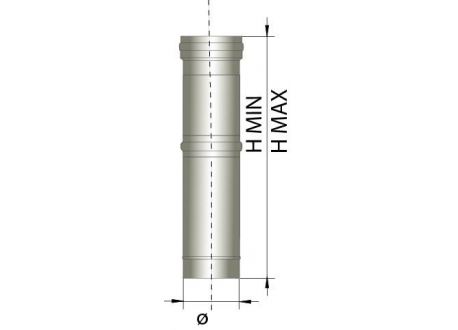 Enkelwandig rookkanaal RVS, Paspijp, diameter Ø150, (300-600mm) - Afbeelding 2