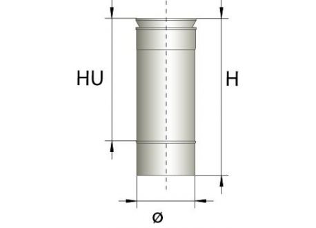 Enkelwandig rookkanaal RVS, diameter Ø150, 250mm pijp - Afbeelding 2