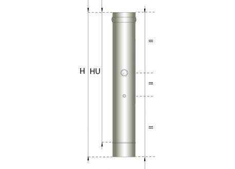 Enkelwandig rookkanaal RVS, temperatuursensor pijp 500mm, diameter Ø150 - Afbeelding 2