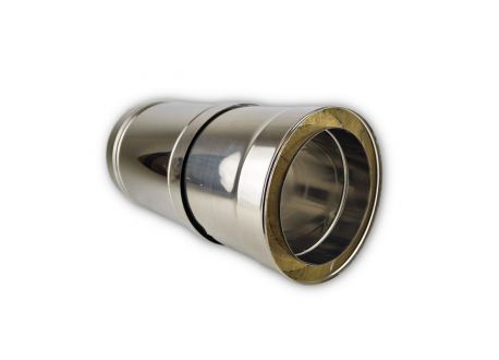 Dubbelwandig rookkanaal RVS, diameter Ø150-200, (400-580mm) paspijp - Afbeelding 2